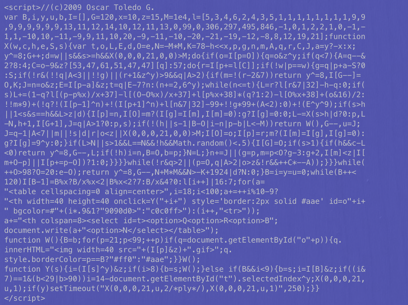 source code of nanochess by Oscar Toledo G.